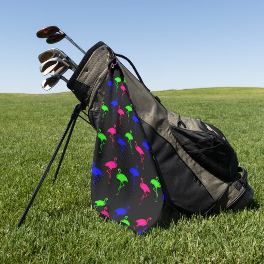 Kleurrijke neon flamingo's patroon golfhanddoek (Groen)