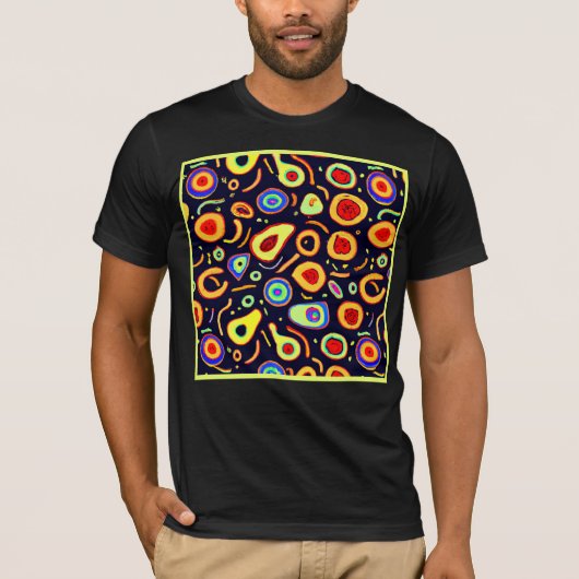 Kleurrijke Neon Fruit Delights Art T-shirt (Voorkant)