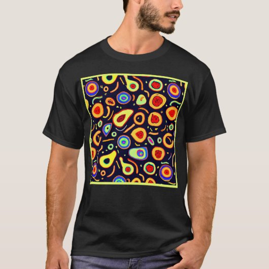 Kleurrijke Neon Fruit Delights Art T-shirt (Voorkant)