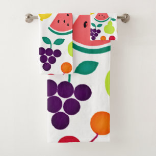 Kleurrijke Neon Fruit Fiesta Bad Handdoek