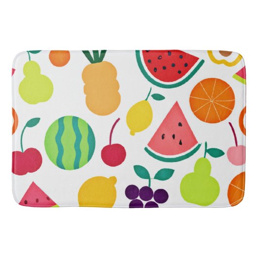 Kleurrijke Neon Fruit Fiesta Badmat (Voorkant)