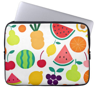 Kleurrijke Neon Fruit Fiesta Laptop Sleeve