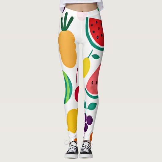 Kleurrijke neon fruit Fiesta Leggings (Voorkant)