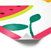 Kleurrijke neon fruit Fiesta Perfect Poster (Hoek)