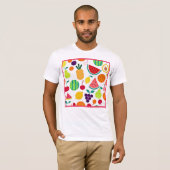 Kleurrijke neon fruit Fiesta T-shirt (Voorkant volledig)