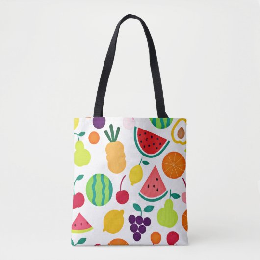 Kleurrijke neon fruit Fiesta Tote Bag (Voorkant)