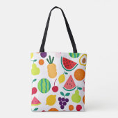 Kleurrijke neon fruit Fiesta Tote Bag (Achterkant)