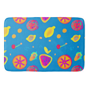 Kleurrijke neon fruit patroon symfonie badmat