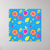 Kleurrijke neon fruit patroon symfonie canvas afdruk (Voorkant)