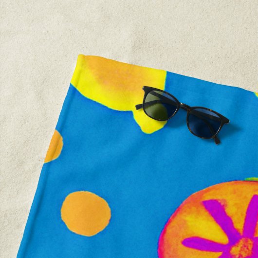 Kleurrijke neon fruit patroon symfonie strandlaken (In situ)