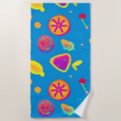 Kleurrijke neon fruit patroon symfonie strandlaken (Voorkant)