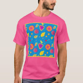 Kleurrijke neon fruit patroon symfonie t-shirt (Voorkant)
