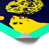 Kleurrijke Neon Fruit Pattern Art Poster (Hoek)