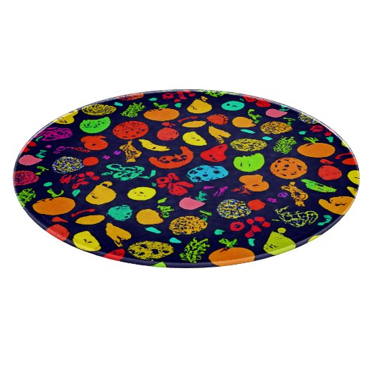 Kleurrijke Neon Fruit Pattern Art Snijplank (Hoek)