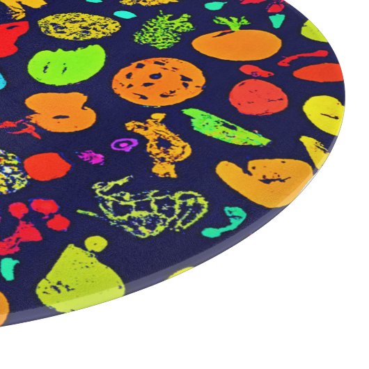 Kleurrijke Neon Fruit Pattern Art Snijplank (Hoek)