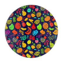 Kleurrijke Neon Fruit Pattern Art