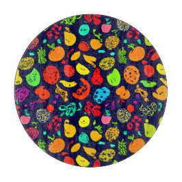 Kleurrijke Neon Fruit Pattern Art Snijplank