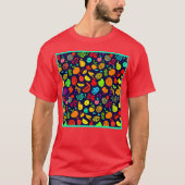 Kleurrijke Neon Fruit Pattern Art T-shirt (Voorkant)