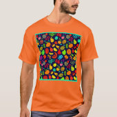 Kleurrijke Neon Fruit Pattern Art T-shirt (Voorkant)