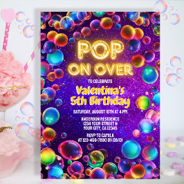 Kleurrijke Neon Glow Bubbles Outdoor Verjaardagsfe Kaart