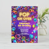 Kleurrijke Neon Glow Bubbles Outdoor Verjaardagsfe Kaart (Staand voorkant)