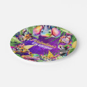 Kleurrijke Neon Glow Oerwoud Safari Party Dieren Papieren Bordje (Gekanteld)