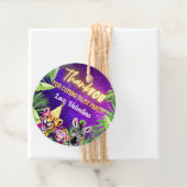 Kleurrijke Neon Glow Safari Party Dieren Dank u Bedankjes Labels (In situ)