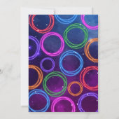 Kleurrijke Neon Glow verjaardagsuitnodiging Kaart (Achterkant)