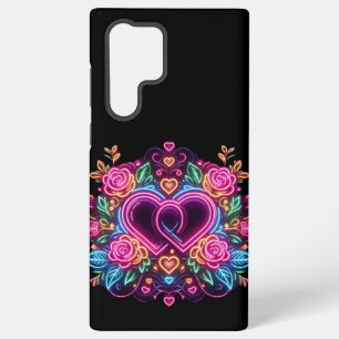 Kleurrijke neon hart Valentijnsdag Samsung Galaxy Hoesje