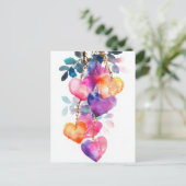 Kleurrijke neon Harten Valentijns's Groet Briefkaart (Staand voorkant)