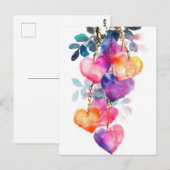 Kleurrijke neon Harten Valentijns's Groet Briefkaart (Voorkant / Achterkant)