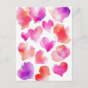 Kleurrijke neon Harten Valentijns's Groet Briefkaart