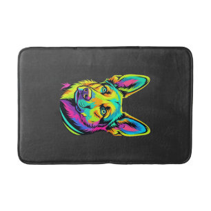 Kleurrijke Neon Hond Vector Portret Badmat