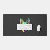 Kleurrijke Neon Hond Vector Portret Bureaumat (Keyboard & Muis)