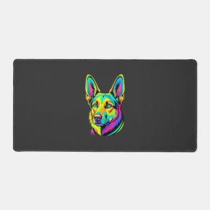 Kleurrijke Neon Hond Vector Portret Bureaumat