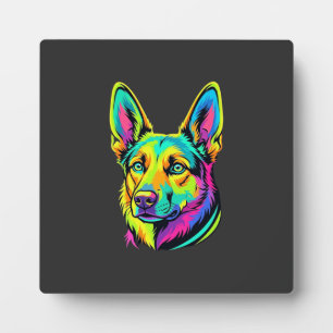 Kleurrijke Neon Hond Vector Portret Fotoplaat