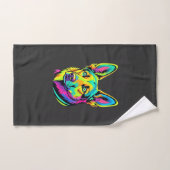 Kleurrijke Neon Hond Vector Portret Handdoek (Handdoek)