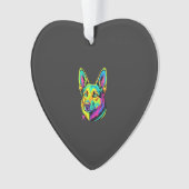 Kleurrijke Neon Hond Vector Portret Ornament (voorkant)