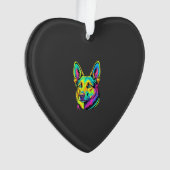 Kleurrijke Neon Hond Vector Portret Ornament (voorkant)