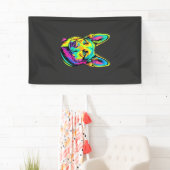 Kleurrijke Neon Hond Vector Portret Spandoek (Insitu)