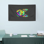 Kleurrijke Neon Hond Vector Portret Spandoek (Beurs)