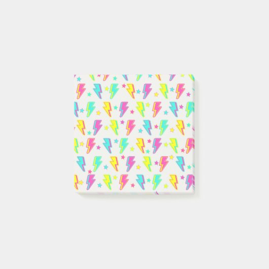 Kleurrijke Neon Lightning Bold Back-to-School Post-it® Notes (Voorkant)