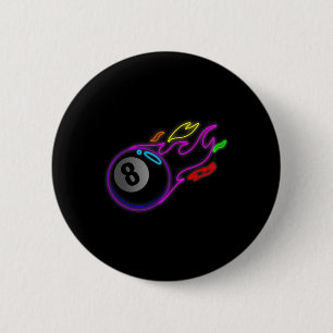 Kleurrijke Neon Lights Acht Ball Biljart Pool MM Ronde Button 5,7 Cm
