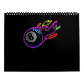 Kleurrijke Neon Lights acht Ball Billiards Pool Kalender (Hoes)