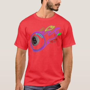 Kleurrijke Neon Lights acht Ball Billiards Pool MM T-shirt
