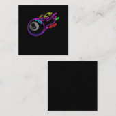 Kleurrijke Neon Lights acht Ball Billiards Pool Vierkante Visitekaartje (Voorkant / Achterkant)