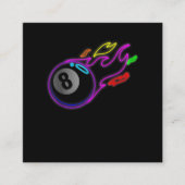 Kleurrijke Neon Lights acht Ball Billiards Pool Vierkante Visitekaartje (Voorkant)