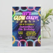 Kleurrijke Neon Lights Laten we Glow Crazy Girl's Kaart (Staand voorkant)