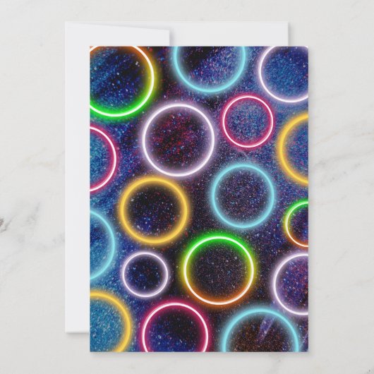 Kleurrijke Neon Lights Laten we Glow Crazy Girl's Kaart (Achterkant)