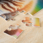 Kleurrijke Neon Lights Sweet Little Cat Legpuzzel (Zijkant)